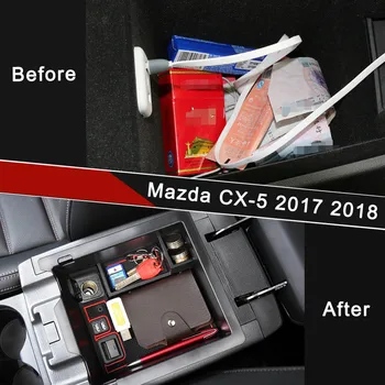 Auto Strednej lakťovej opierky Kontajner Držiteľ Zásobník Úložný Box Pre Mazda CX5 CX-5 CX5 2017 2018 Auto Organizátor Príslušenstvo Auto Styling