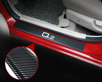 Auto styling Dvere, Parapetné Šúchať Platne Dekor karbónová Nálepka Pre Audi A1 A3 A4 A5 A6 A7 A8 Q2 Q3 Q5 Q7, TT Q1 A2 Príslušenstvo