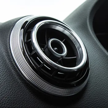 Auto Styling Konzoly klimatizácia Ventilačné Rám, Kryt Výbava Pre Audi A3 8V 2013-2019 Interiérové Doplnky odvzdušňovací Kruhu Obtlačky