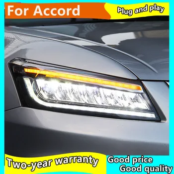 Auto styling LED Reflektor Pre Honda 8. Accord 2008 - 2013 Hlavy lampy Dynamické DRL Zase Signál led reflektor