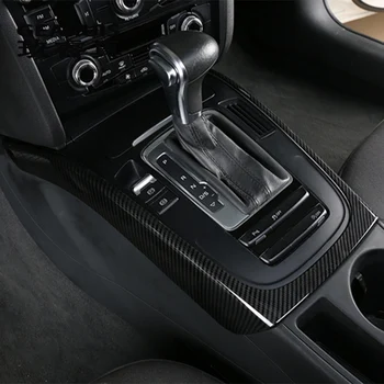 Auto Styling Uhlíkových vlákien Multimediálne Handrest Výstroj panel Pokrýva Nálepky Gears Výbava Pre Audi A4 b8, A5 Interiéru Auto Príslušenstvo