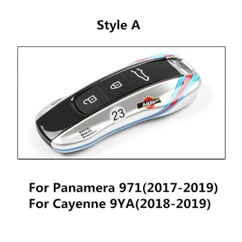 Auto tlačidlo prípade pre Porsche Panamera Cayenne 971 911 9YA Macan boxster tlačidlo krytu auto alarm, diaľkové hard shell keychain sliver 23