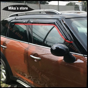 Auto vonkajšie okno dážď obočie Akryl Samolepky Pre Mini Cooper F60 Windows clonu Slnko, Dážď Deflektor tieni 4pcs