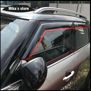 Auto vonkajšie okno dážď obočie Akryl Samolepky Pre Mini Cooper F60 Windows clonu Slnko, Dážď Deflektor tieni 4pcs
