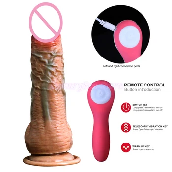 Automatické Vykurovanie Dildo Silikónový Vibrátor Dong Realistické Dildo Tlačením G-Spot Vibrátor Falošné Penis Sexuálne Hračky pre Ženy Orgazmus