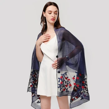 Autor 2020 lete ženy šatku módne kvetinový hodvábne šatky lady šály a zábaly pashmina Duté foulard long beach stoles