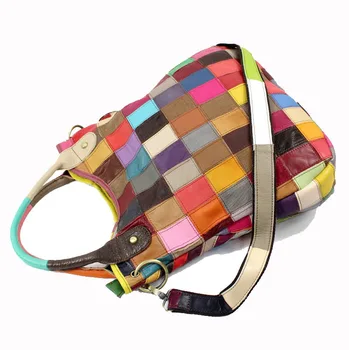 Autor kvalitné originálne kožené tašky pre ženy kabelky ručne tkaných taška dámy rainbow tašky s popruhom bolsas de couro