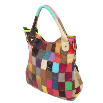 Autor kvalitné originálne kožené tašky pre ženy kabelky ručne tkaných taška dámy rainbow tašky s popruhom bolsas de couro