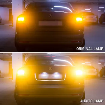 AUXITO bez Chýb W21/5W T20 LED CANBUS 7443 7440 LED Žiarovka pre 2009-2016 Fiat 500 Denných prevádzkových Svetla DRL Biela Žltá Žltá