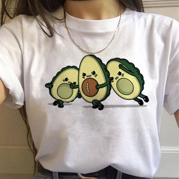 Avokádo Harajuku Kawaii Cartoon T Shirt Ženy Ullzang Malé Čerstvé T-shirt 90. rokov Grafické Módne Tričko kórejský Štýl Top Tee Žena