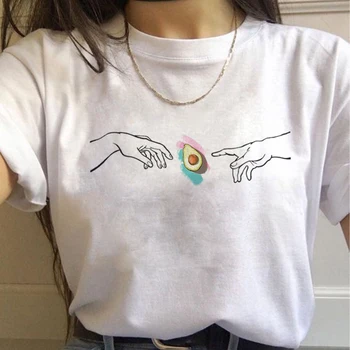 Avokádo Harajuku Kawaii Cartoon T Shirt Ženy Ullzang Malé Čerstvé T-shirt 90. rokov Grafické Módne Tričko kórejský Štýl Top Tee Žena