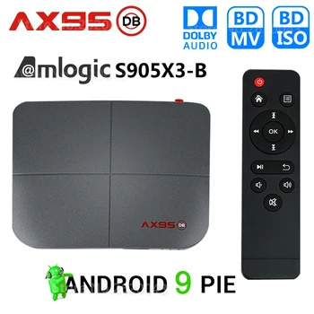 AX95 DB Amlogic S905X3-B Smart Android 9.0 TV Box, 4 GB RAM, 32 GB, 64 GB 128 GB ROM 4K HD Set Top Box Podpora Dolby Blu-ray BD MV ISO