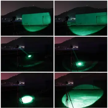 B158 Vypuklé Objektív Zoom Baterka LED Baterkou Lov Ľahké Hliníkové Taktická Baterka Červená / Zelená