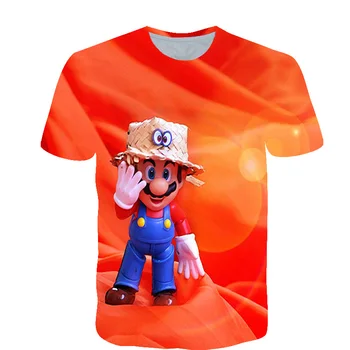 Baby Chlapci a Dievčatá V Mario Bros Hra Cartoon Fashion tričko Deti Krátkym Rukávom Letné Topy Deti T-shirt Oblečenie
