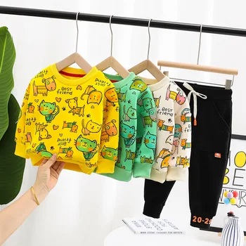 Baby Chlapci, Dievčatá Oblečenie Sady 2020 Jeseň Batoľa Detská Zahustiť Plyšové Teplé Topy Pnats Deti Oblečenie, Outdoor Oblečenie Pre Deti