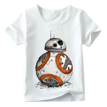 Baby Chlapci/Dievčatá Star Wars BB-8 Tlač Vtipné Tričko detské Letné Krátky Rukáv Topy Deti Bežné T-shirt Oblečenie pre Veľké Deti