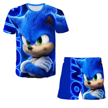 Baby Chlapci Oblečenie Nastaviť Letný Detský Baby Sonic T-shirts Pre Dievča Topy Šortky Dievčatá Oblečenie Teen Oblečenie Set sa Deti Deti Oblečenie