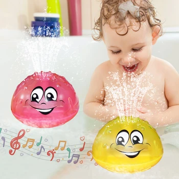 Baby Spray vodnom Kúpeli Hračky Blikajúce LED Svetlo Otočiť so Sprchovacím kútom Dieťa Batoľa Hudobné Loptu Striekať Zadažďovač, Kúpeľňa Hračky