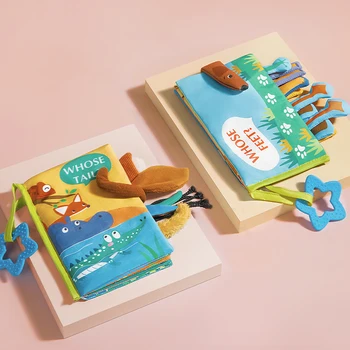 BabyGo Dieťa handričkou kniha Čoskoro Vzdelávania, Vzdelávacie Hračky s schovávačku Deti 3D Mäkkú Tkaninu Rozvoj Knihy Dary