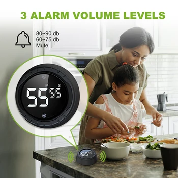 Baldr Kuchyňa Digitálny LCD Časovač Magnetické Odpočítavanie počítadlo Nadol 99 Minút Varenie Alarm