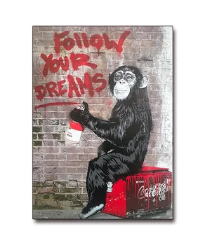 Banksy Opice Modulárny Plátno Maľovaní Plagátov Vytlačí Quadros Wall Street Art Graffiti Obrázok Obývacia Izba Domova Cuadros