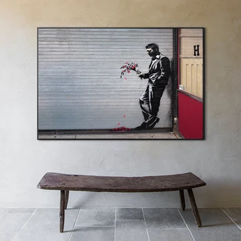 Banksy Umenie Nasledovať Svoje Sny Plátno Plagáty Abstraktné Opice olejomaľby na Plátne, Graffiti, Street Art Obrázky Domov Cuadros