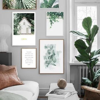 Banán Palmových Listov Zelená Rastlina Umenie Prírody Wall Art Plátno Na Maľovanie Nordic Plagáty A Vytlačí Na Stenu Obrázok Pre Obývacia Izba Dekor