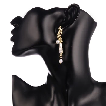 Baroková Perla Dlho Prívesok Kvapka Náušnice Pre Ženy Vintage Medi Dangel Náušnice, Módne Šperky boucle d'oreille femme 2020
