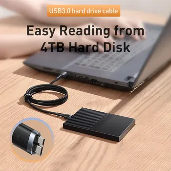 Baseus 5Gbps USB 3.0 Micro B HDD Kábel USB Typu Micro-B Dátový Kábel Pre Sasmung S5 Externý Pevný Disk, Disk SSD Prípade Kábel