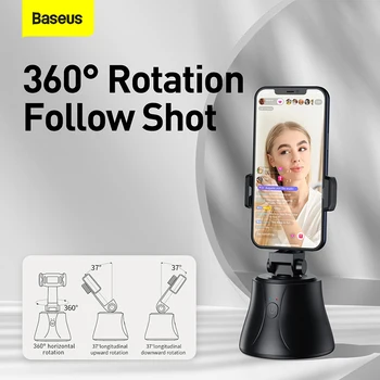 Baseus Bluetooth Selfie Stick Auto Smart Streľba Selfie Stick 360° Objekt Sledovania Držiteľ All-in-one Otáčania funkciou Sledovania Tváre
