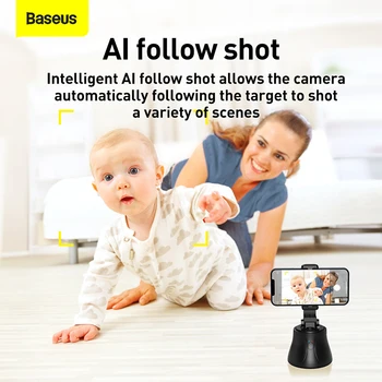 Baseus Bluetooth Selfie Stick Auto Smart Streľba Selfie Stick 360° Objekt Sledovania Držiteľ All-in-one Otáčania funkciou Sledovania Tváre