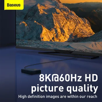 Baseus HDMI 2.1 HDMI 8K Kábel 48Gbps Digitálny Kábel pre Xiao Mi Okno PS5 PS4 PC TV Box Splitter Prepínač 8k/60Hz 4K/120Hz HDMI