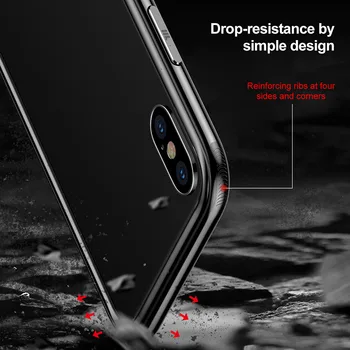 Baseus Hliníkovej Zliatiny Kovové puzdro Pre iPhone X Luxusné Shockproof Bumper Kryt puzdro Pre iPhone X10 Double Anti Zraziť Rám Prípade