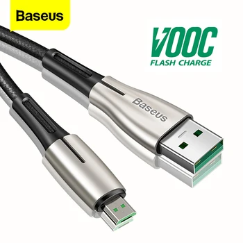 Baseus Micro USB Kábel 4A VOOC Flash Poplatok Za OPPO MicroUSB Kábel 2A Nabíjačku Na Samsung Xiao Android Mobilný Telefón Drôt 2 m