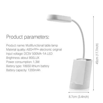 Baseus Stolná Lampa Stmievateľné Svetla na Čítanie Oko Chrániť LED Stojan Ľahký Dotyk Prepínač USB Nabíjateľné stolná Lampa Na Štúdium
