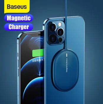 Baseus Svetlo Magnetické Bezdrôtová Nabíjačka Pre iPhone 12 12Pro Max Prenosné Nabíjačky Pre iPhone 12 Mini Rýchle Nabíjanie Nabíjačky Pad