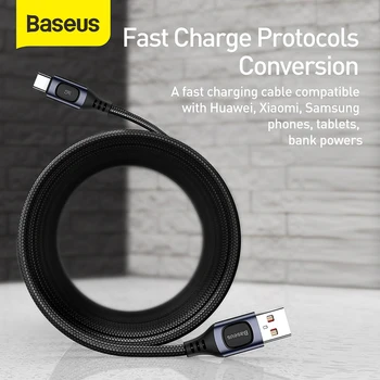 Baseus USB Typu C Kábel pre Huawei P30 Pro Mate 30 P20 USB C Typ Kábla-C Rýchle Nabíjanie USB-C Dátový Kábel 5A 2M/1M Kábel USB