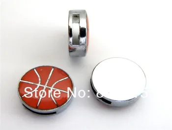 Basketbal ako darček 8mm list Charms 100ks zliatiny zinku fit náramok petcollar keychain wholesales