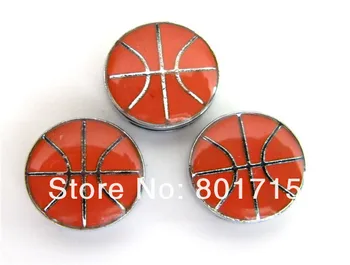 Basketbal ako darček 8mm list Charms 100ks zliatiny zinku fit náramok petcollar keychain wholesales