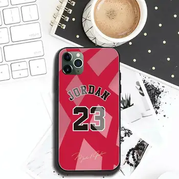 Basketbal Jordánsko 23 Telefón Prípade Tvrdeného Skla Pre iPhone 11 Pro XR XS MAX 8 X 7 6 6 Plus SE 2020 prípade