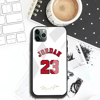 Basketbal Jordánsko 23 Telefón Prípade Tvrdeného Skla Pre iPhone 11 Pro XR XS MAX 8 X 7 6 6 Plus SE 2020 prípade