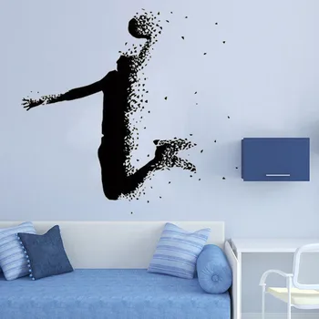 Basketbal Stenu Odtlačkový Basketbalového Hráča stenu, vinylové nálepky domova detská izba vymeniteľné art nástenné HJ1252