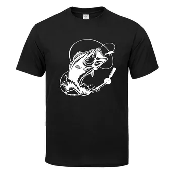 Bass Fishing Značky T Shirt Mužov Topy Letné Krátke Sleeve T-shirt Bavlna Mans Tričko Bežné Funny T-Shirts Lete Homme Oblečenie
