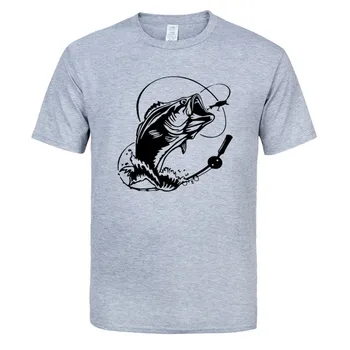 Bass Fishing Značky T Shirt Mužov Topy Letné Krátke Sleeve T-shirt Bavlna Mans Tričko Bežné Funny T-Shirts Lete Homme Oblečenie