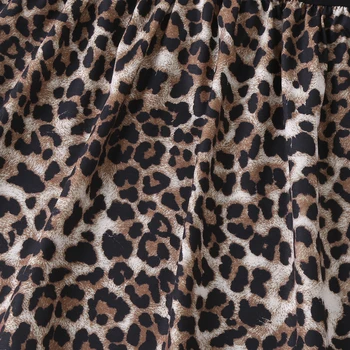 Batoľa Detská Dievča 1T-6T Šaty 2020 Leopard Patchwork Šaty s Dlhým Rukávom Kolo Krku Dekoratívne Tlačidlo Prehrabať Leopard Jeden kus
