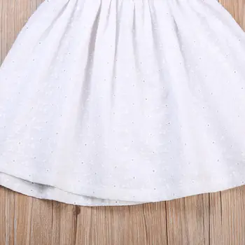 Batoľa Detský Baby Mimo Ramenný tunika šaty biele letné deti girl šaty Bežné Strany svadobné chidlren dievča sundress