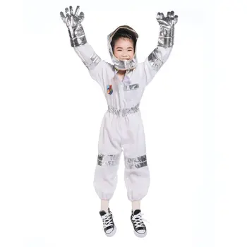 Batoľa Detský Chlapci Dievčatá Astronaut Kostým Jumpsuit Klasické Priestor Kabát Predstierať, že Hrať Zdobiť Oblečenie Set s Rukavice, Prilba Klobúk