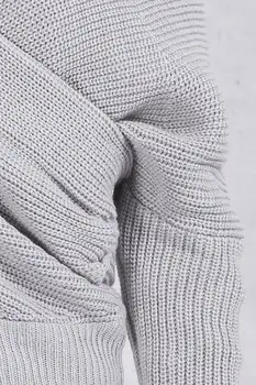 Batwing rukáv V Krku pletené svetre ženy Móda nadrozmerné pokrčiť sveter Jeseň v zime teplé dlhý sveter jumper