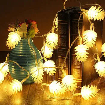 Batérie Powered Borovicová Šiška LED Reťazec Svetlá Domov Vianočný Strom Dekorácie Vlkovcový Víla Svetlo 30/40 led Strany Nočné Svetlo