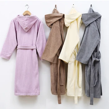 Bavlna Jeseň Zima Toweling Kimono Šaty, Župan Mužov A Ženy, Nadrozmerné Sleepwear Sleepshirts Ženských Domov Dlhú Župan
